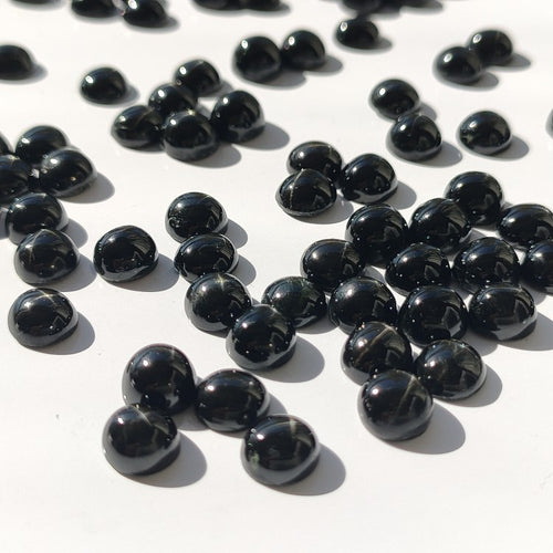 Black Star Diopside 7mm Round Cabochon Pairs