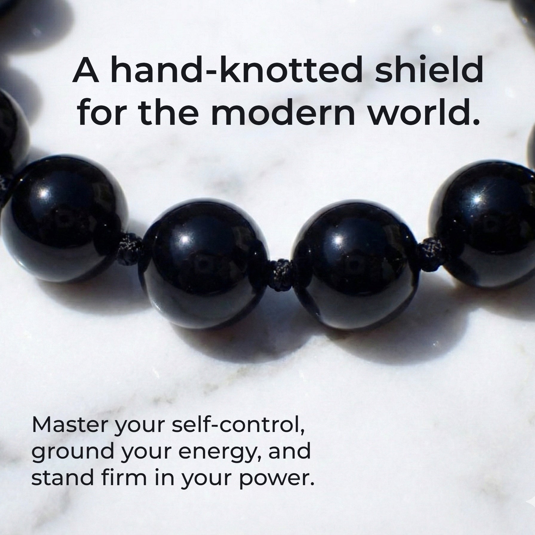 Discover the Black Onyx Kind Stone. A premium 6mm hand-knotted bracelet for inner strength, focus, and grounding. Find your perfect fit and stand firm.