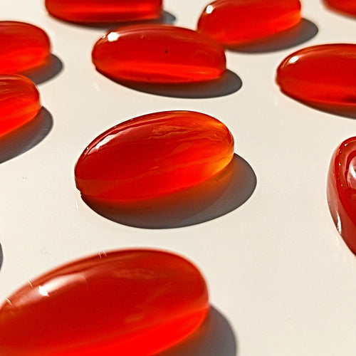 Carnelian 20x10mm Oval Gemstone Cabochons