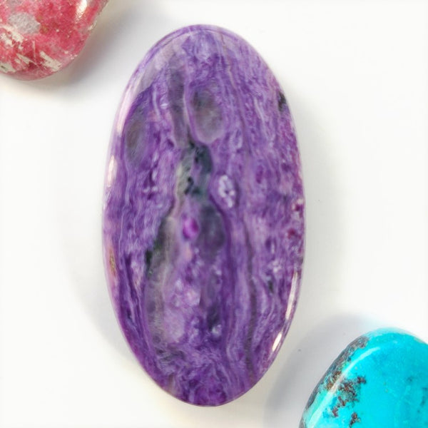 Charoite 35x19mm Oval Cabochon