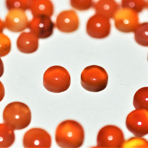Carnelian 5mm Round Cabochon Pair