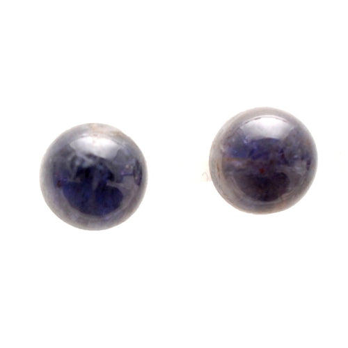 Iolite 8mm Round Gemstone Cabochon Pair