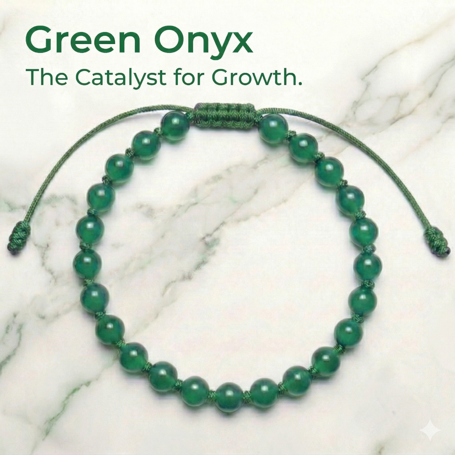 Green Onyx Hand-Knotted Bracelet | The Catalyst for Growth