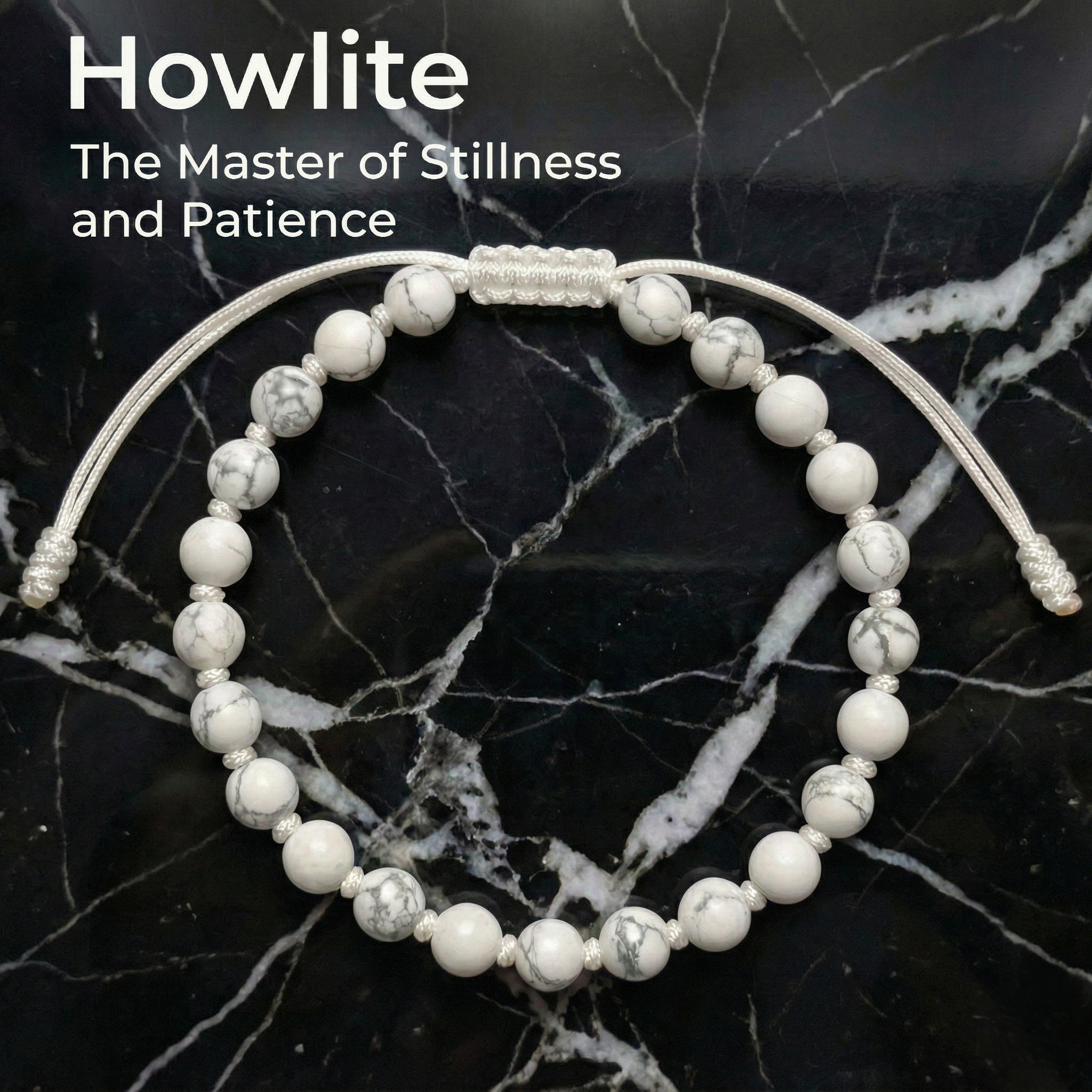 Howlite Hand-Knotted Bracelet | The Master of Stillness