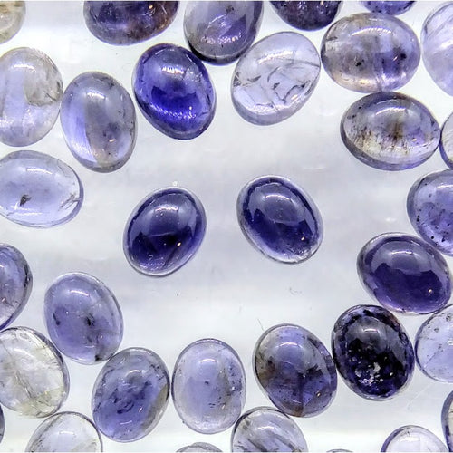 Iolite 6x4mm Oval Loose Gemstone Cabochon Pair