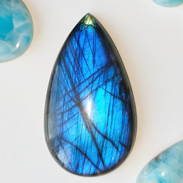 Labradorite 49x27mm Pear Cut Cabochon