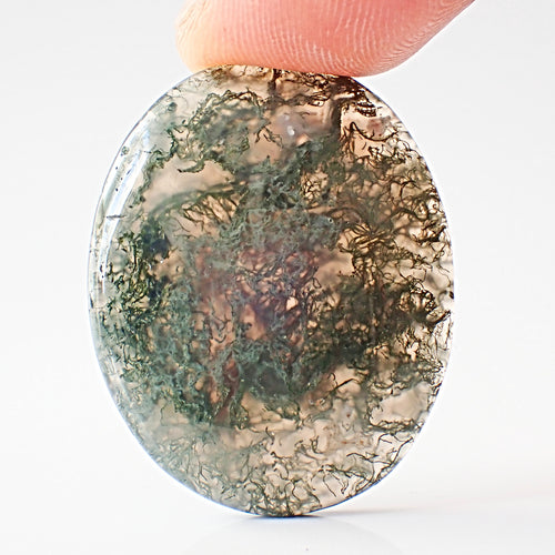 Natural Moss Agate 32×25mm Oval Cabochon (40.60 ct) | MAG0080