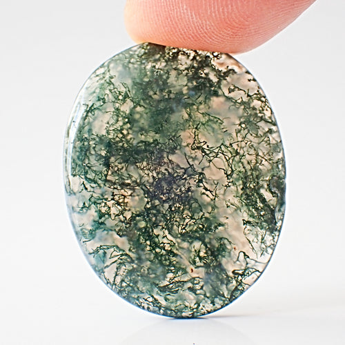 Natural Moss Agate 32×26mm Oval Cabochon (38.15 ct) | MAG0081