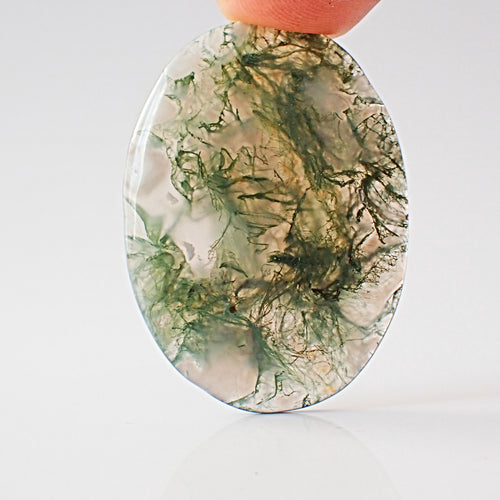 Natural Moss Agate 38×27mm Large Oval Cabochon (42.45 ct) | MAG0083