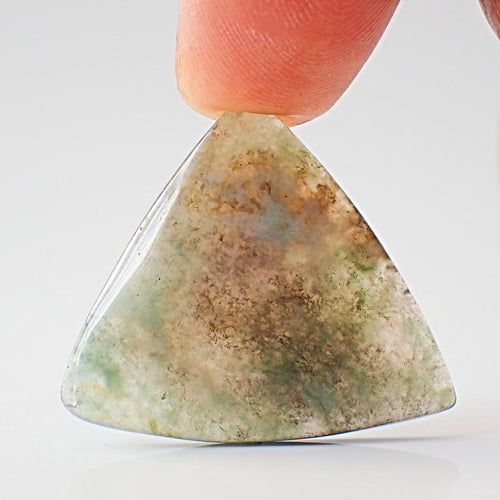 Natural Moss Agate 30mm Triangular Cabochon (33.05 ct) | MAG0084