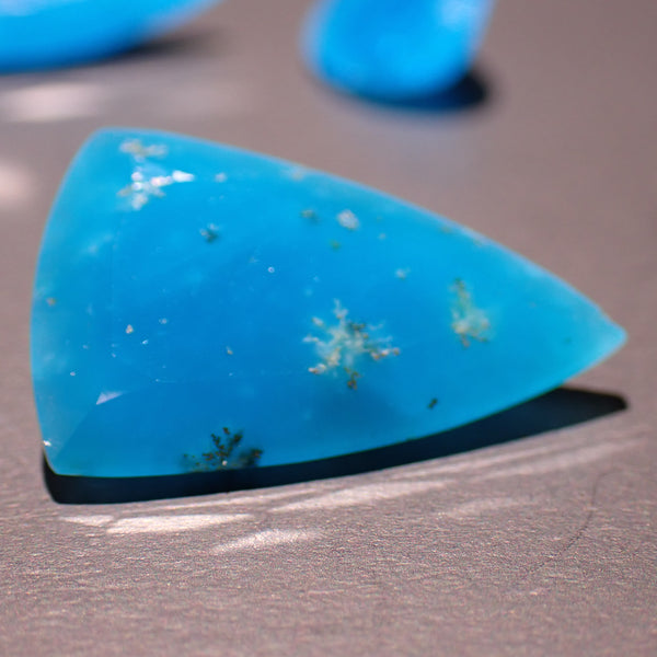 Blue Opal (Peruvian) 24.7x16mm Faceted Triangular Gemstone