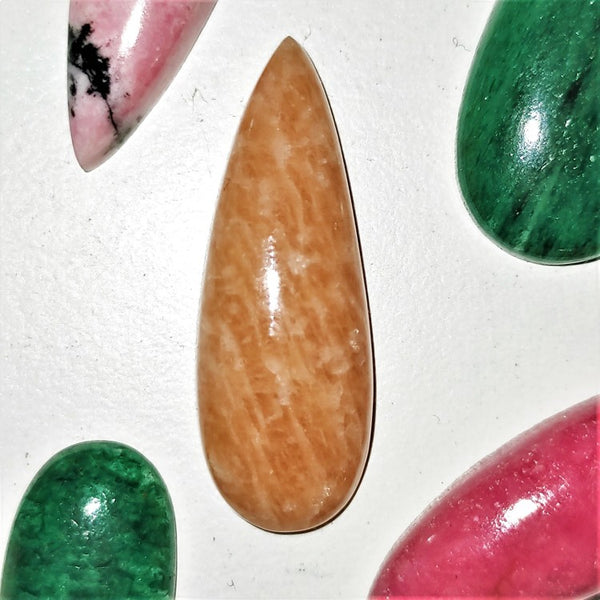 Red Amazonite 30x10mm Pear Cut Cabochon