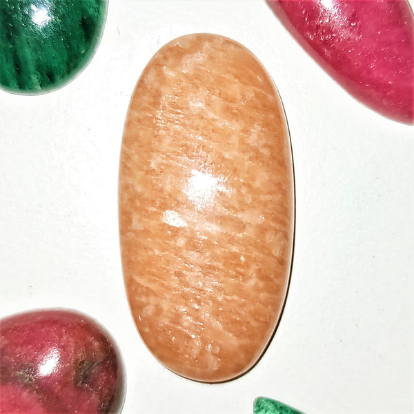 Red Amazonite 30x15mm Oval Cabochon