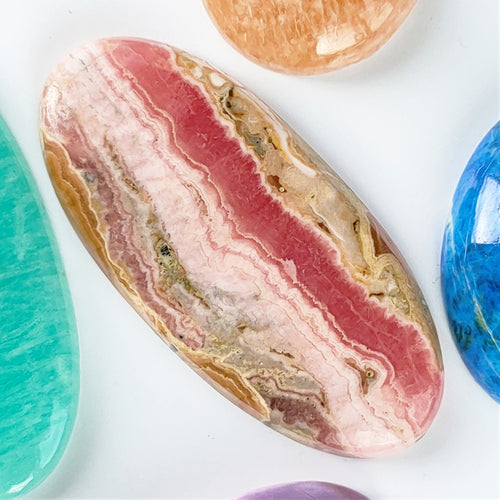 Natural Rhodochrosite Cabochon – Oval – 44x20mm (RCS0005)