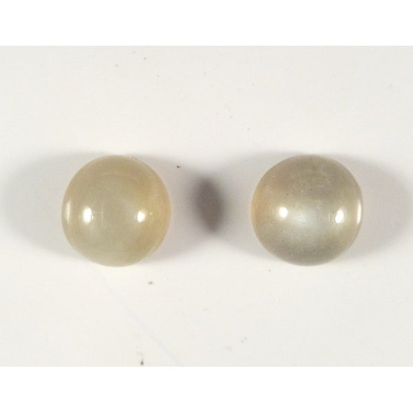 Gray Moonstone 9mm Round Gemstone Cabochon Pair