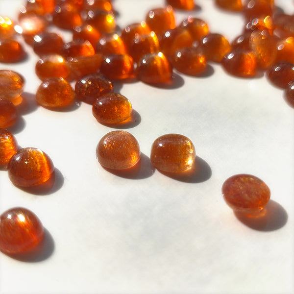 Sunstone 5mm Round Cabochon Pairs