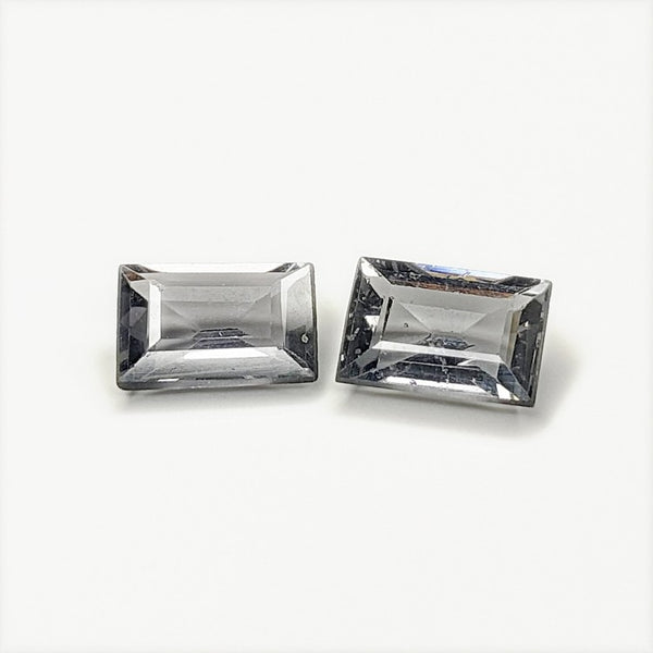 Spinel (Grey) 6.5x4.6mm Rectangular Faceted Gemstone Pair