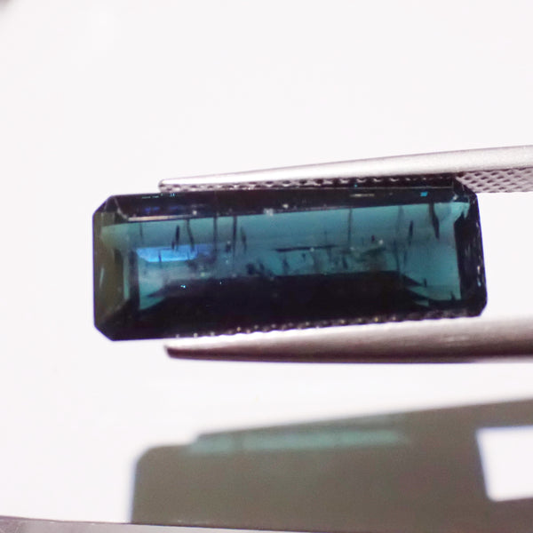 Indicolite Tourmaline 18.8x7.4mm Emerald Cut Gemstone