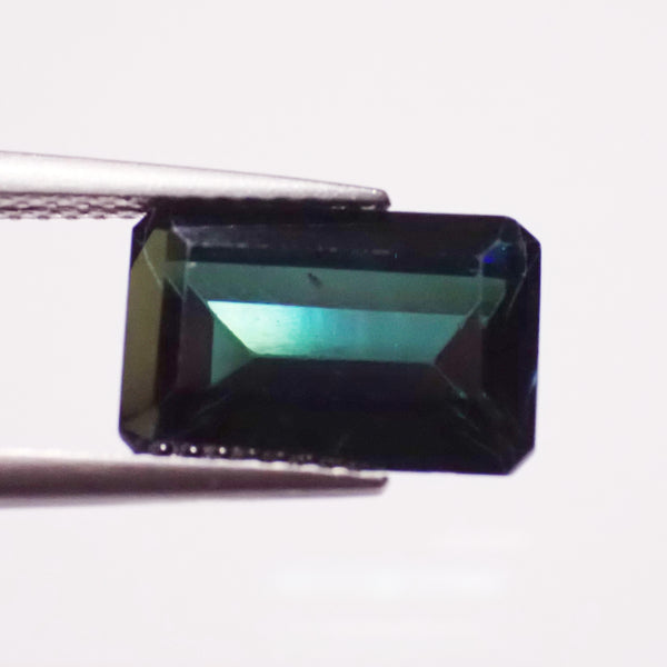 Indicolite Tourmaline 11.8x7.5mm Emerald Cut Gemstone