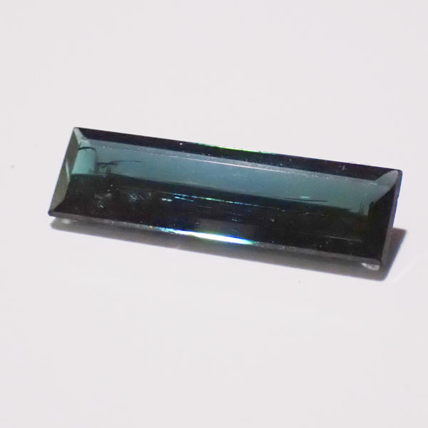 Indicolite Tourmaline 19.8x5.8mm Rectangular Faceted Gemstone