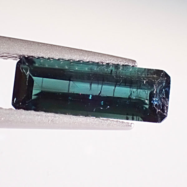 Indicolite Tourmaline 12.6x4.5mm Emerald Cut Gemstone