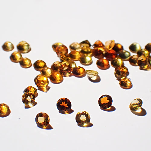 Natural Tourmaline (Cognac) Round Faceted Gemstones – Round – 2.5mm (TML0114)