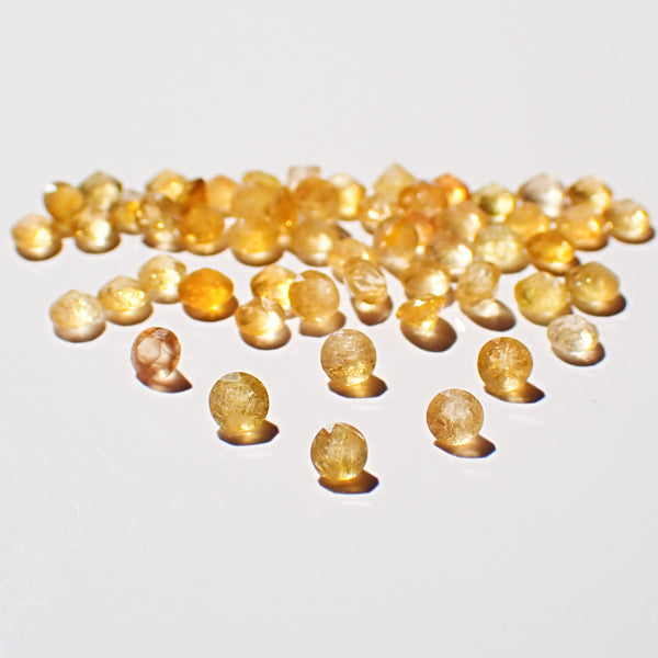 Natural Tourmaline (Yellow) Round Faceted Gemstones– Round – 2.5mm (TML0117)
