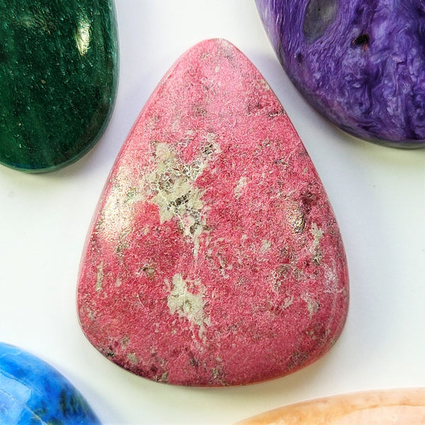 Thulite 27x21mm Pear Cut Cabochon