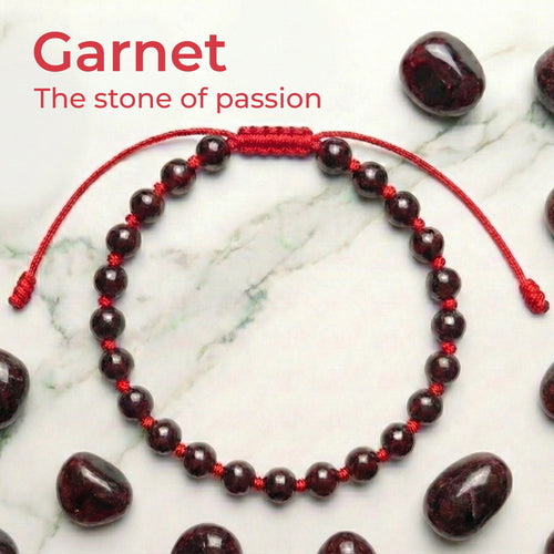 Garnet Hand-Knotted Bracelet | The anchor for passion