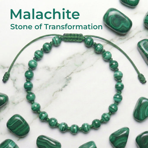 Malachite Hand-Knotted Bracelet | The Stone of Transformation
