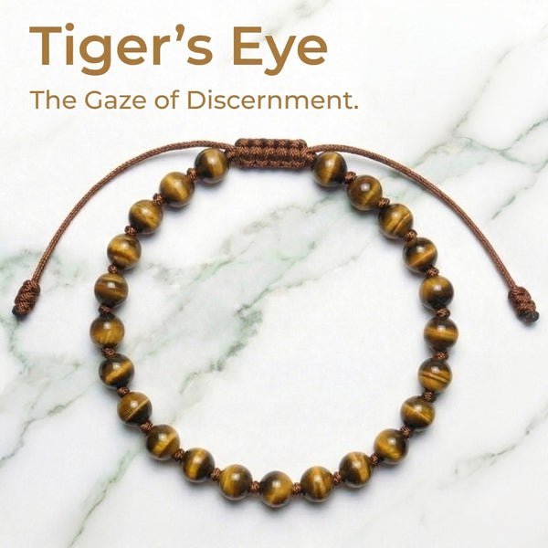 Tiger's Eye Hand-Knotted Bracelet | The Gaze of Discernment