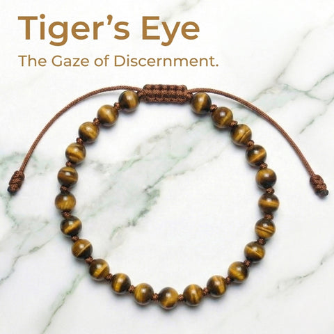 Tiger's Eye Hand-Knotted Bracelet | The Gaze of Discernment