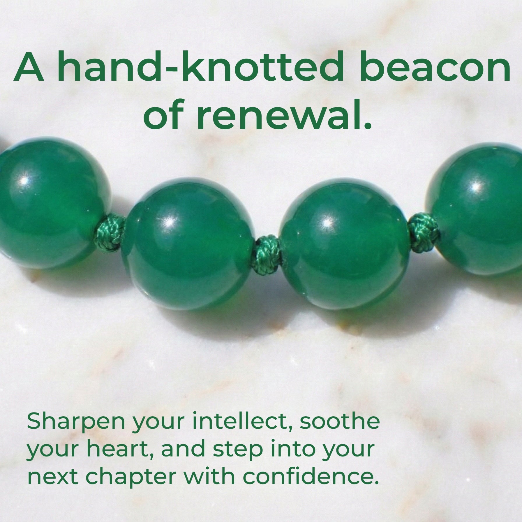 Hand-knotted 6mm natural deep Green Onyx gemstone bracelet with an adjustable minimalist closure.