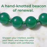 Hand-knotted 6mm natural deep Green Onyx gemstone bracelet with an adjustable minimalist closure.