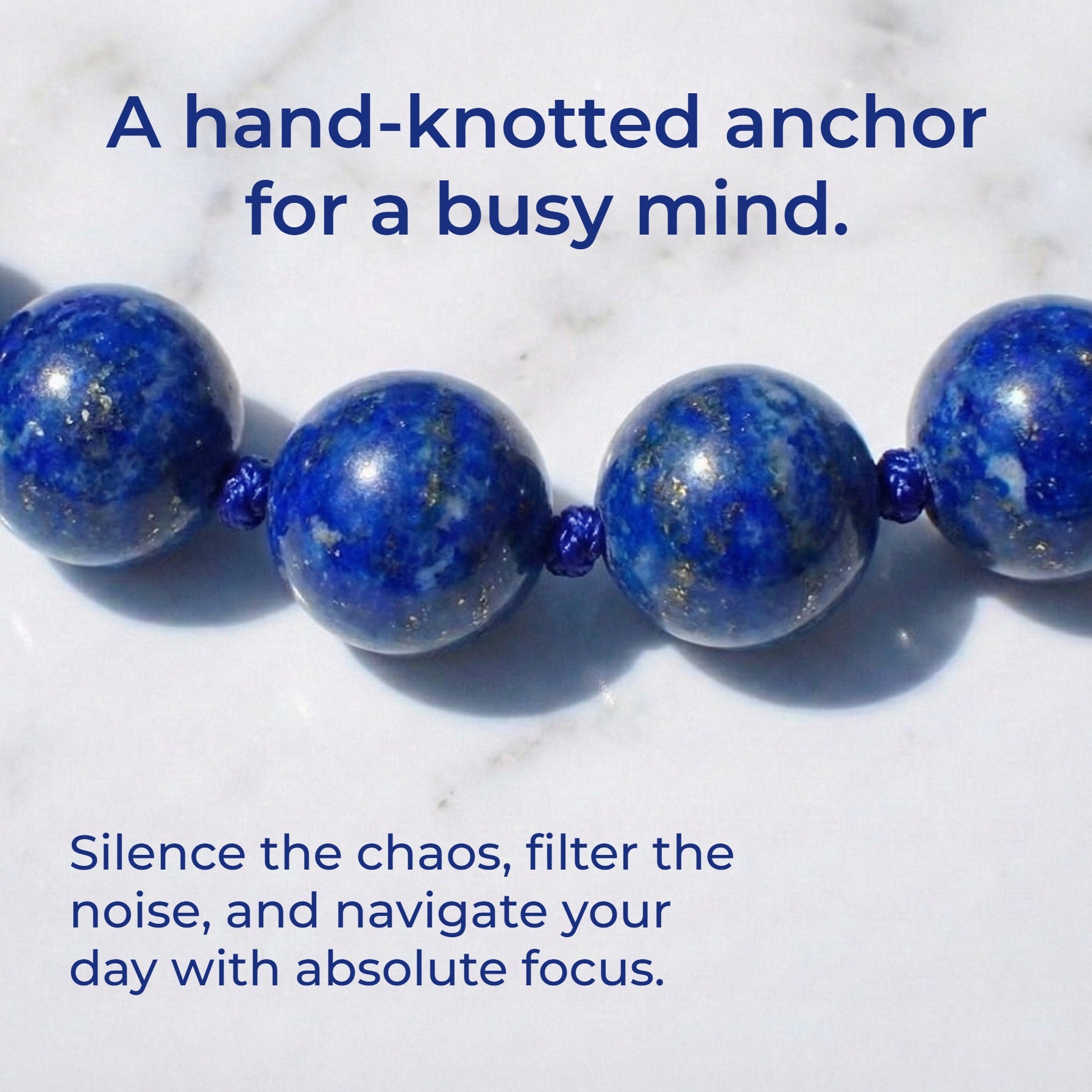Lapis Lazuli Hand-Knotted Bracelet | The Stone of Focus